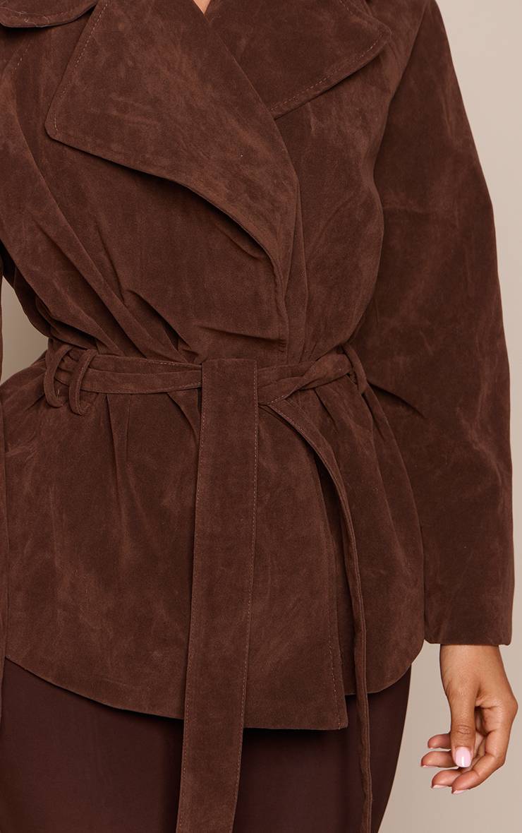 Chocolat Veste Ceinturée En Synthétique Couleur Crème