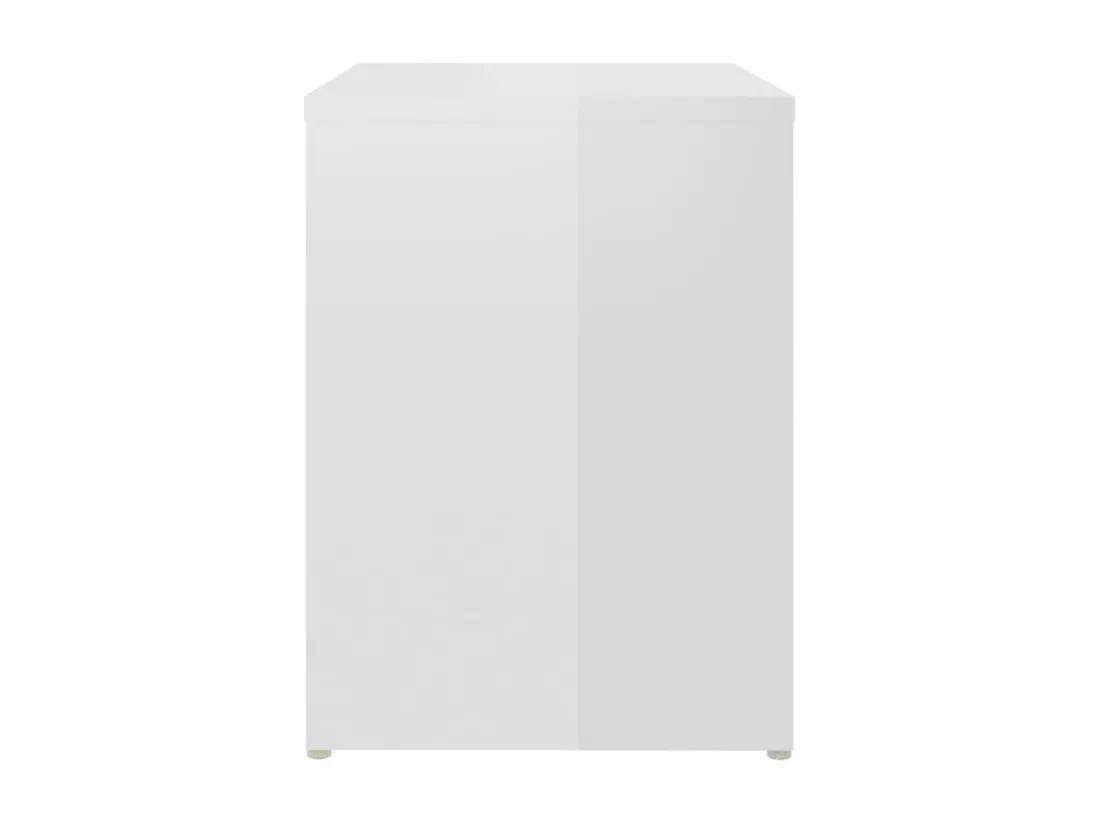 Table de chevet Blanc brillant 40x30x40 cm Aggloméré