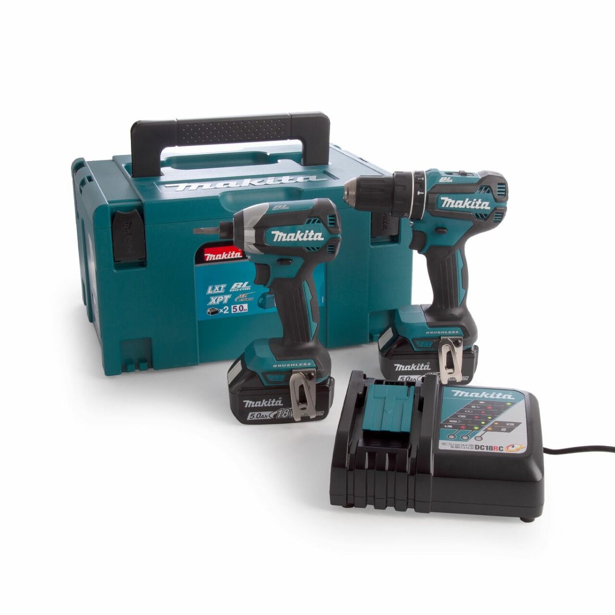 Makita DLX2283TJ 18V Li-ion accu combiset (2x 5.0Ah) in Mbox - koolborstelloos