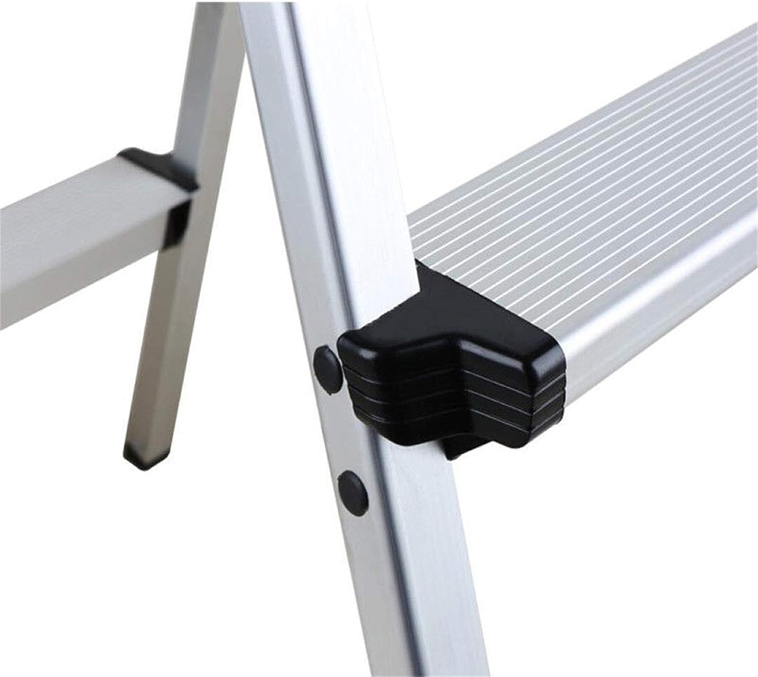 (74x38cm) Faltbare Tritt Leiter Schemel Haushalts Klapptritt mit 3 Stufen bis 150 kg - Silber