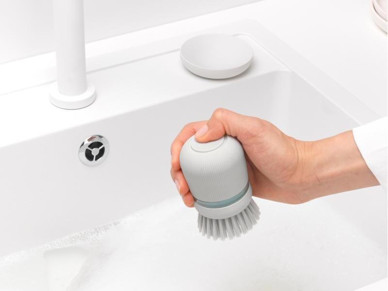 Brabantia Spülbürste mit Seifenspender Hellgrau Spülbürste mit integriertem Seifenspender Sink Side
