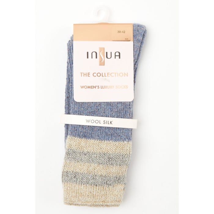 inSua THE COLLECTION-Sokken strepen wool silk - InSua The Collection