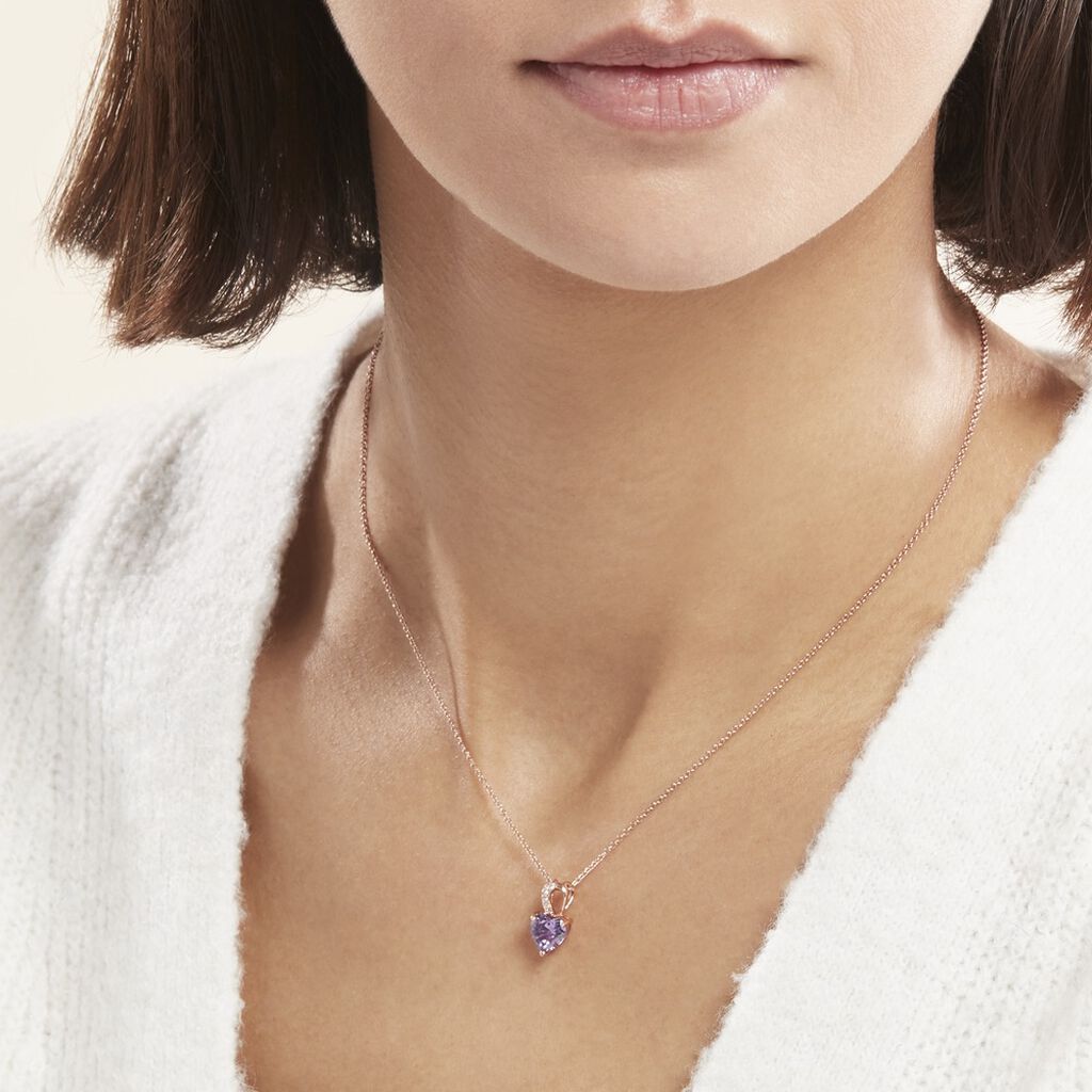 Collier Argent Rose Atieno Oxyde De Zirconium