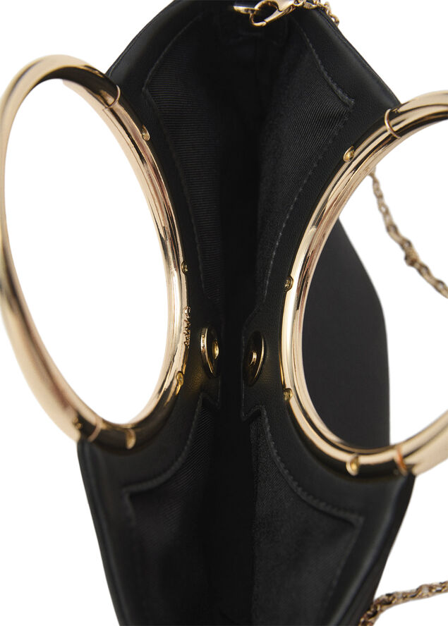MANGO Handbag with metallic details Black