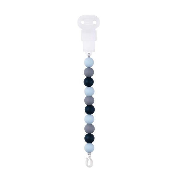 Attache-tétine silicone bleu marine/gris/bleu clair - NATTOU