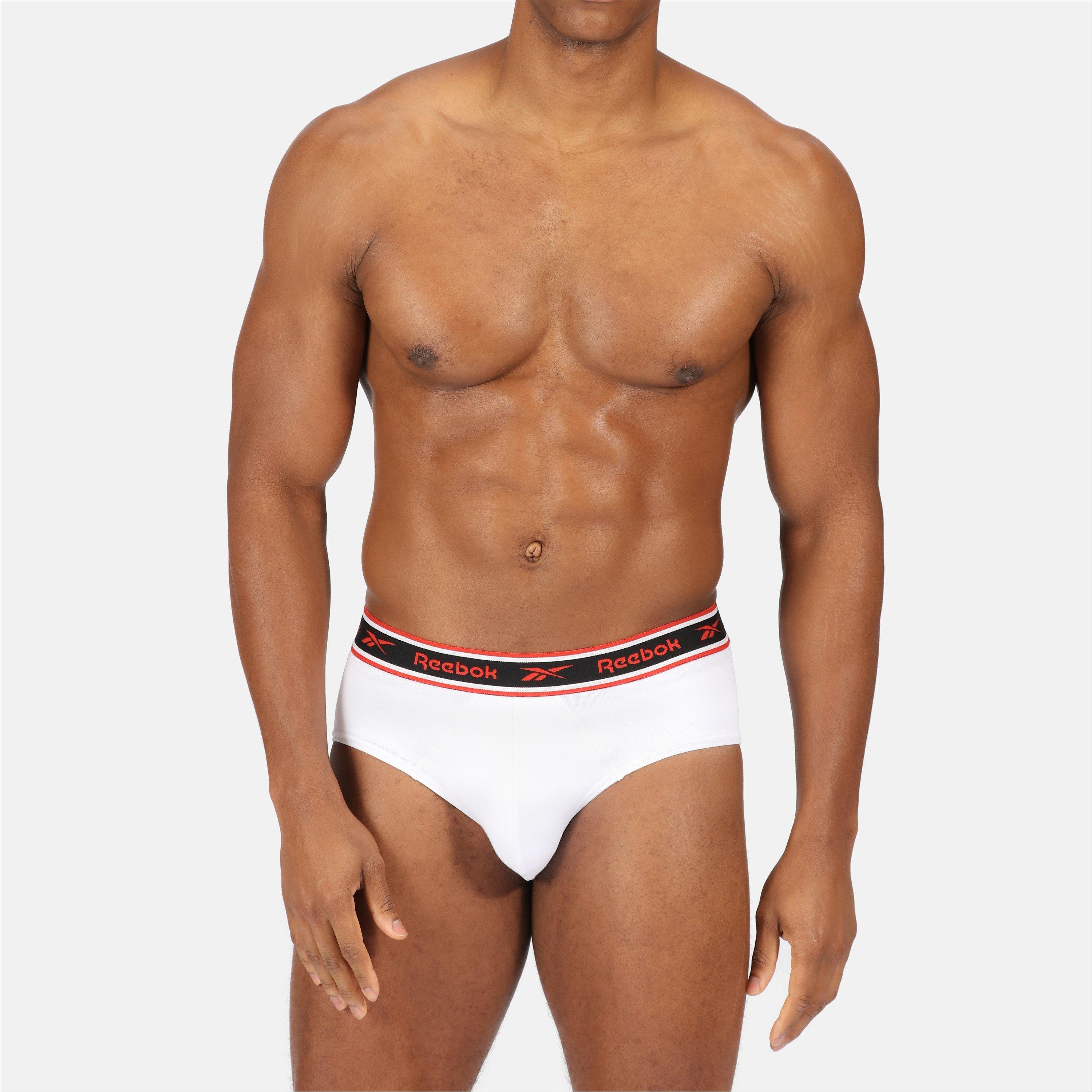 Reebok 3 Pack Cotton Elastane Briefs Mens