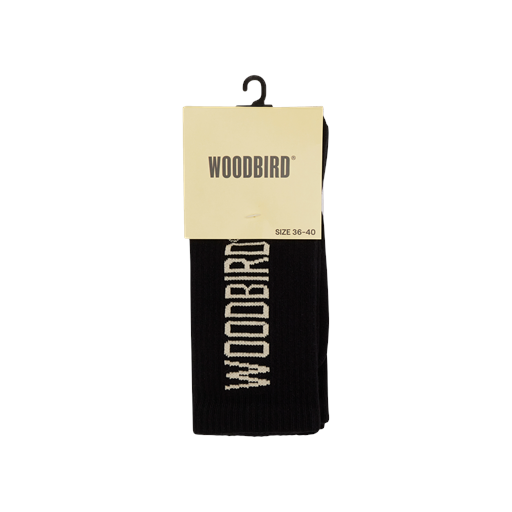 Woodbird Tennis Logo 2-pak Strømper, Black, 41-46