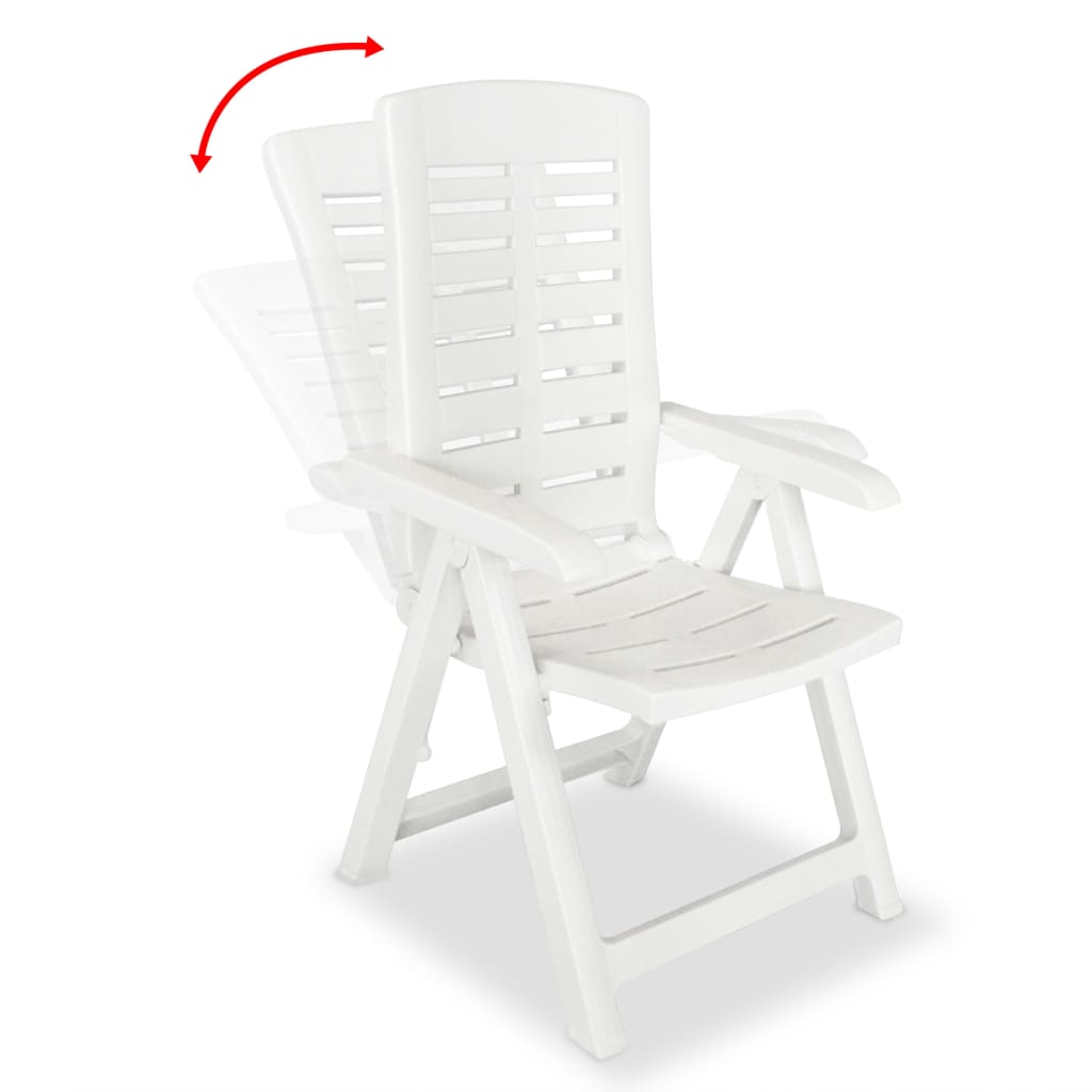 Mobilier à dîner d'extérieur 11 pièces plastique blanc