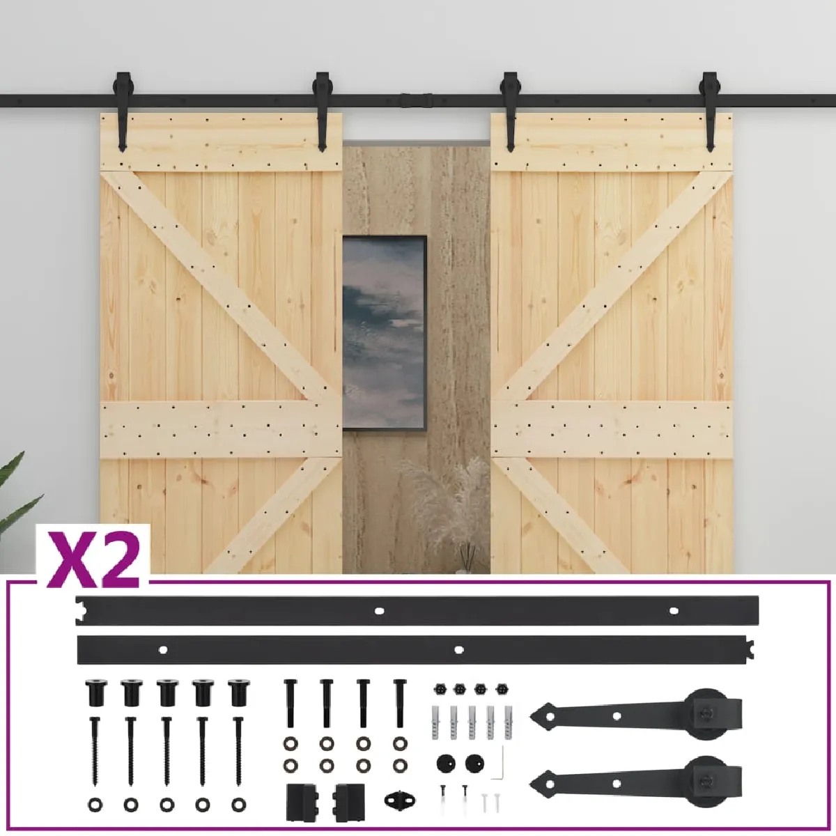 vidaXL Porte coulissante 100x210 cm