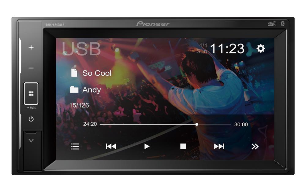 Mediareceiver DMH-A240DAB 2 DIN<br>Pioneer DMH-A240DAB Schwarz 200 W Bluetooth