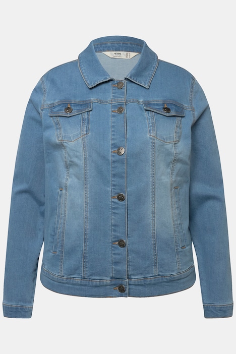 Jeansjacke Frieda, Wascheffekte, Hemdkragen, Langarm