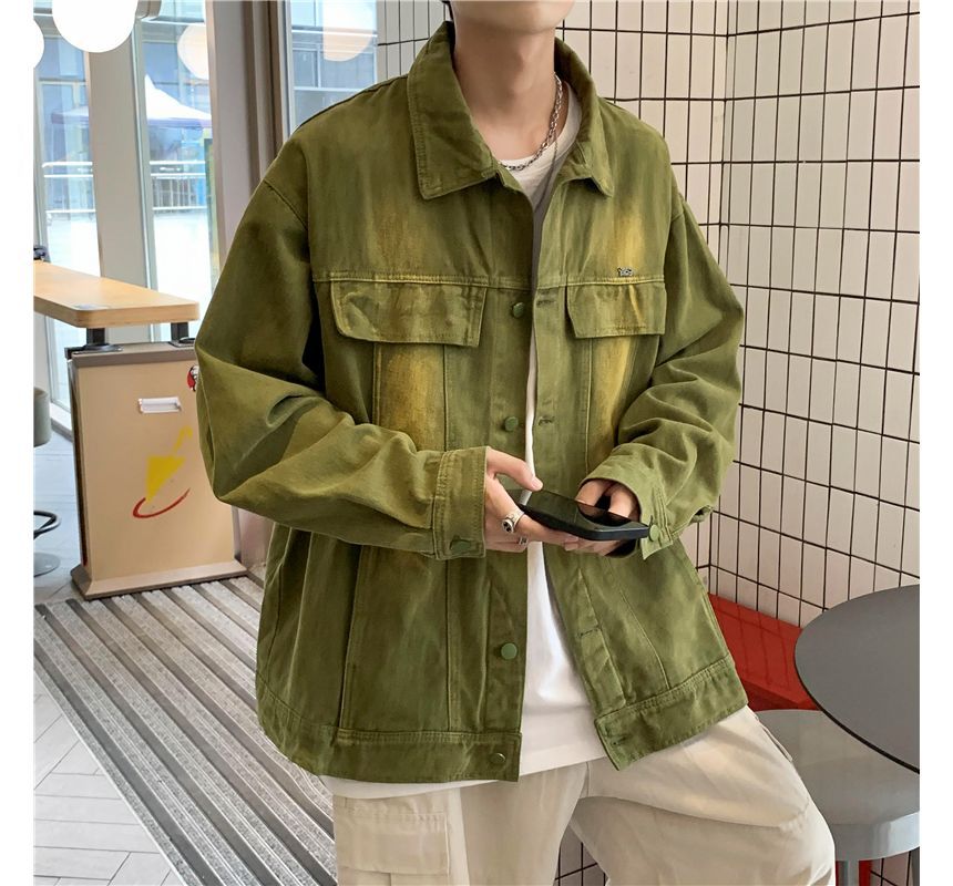 Zentrus - Lange mouwen effen denim jack