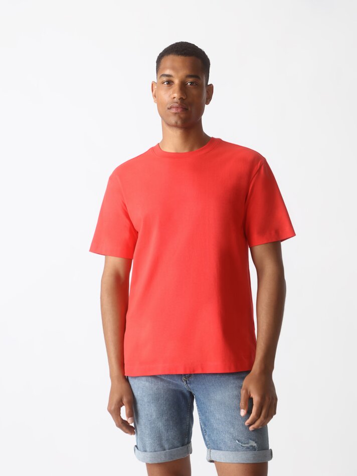 Camiseta Premium Relaxada - Vermelho Vivo