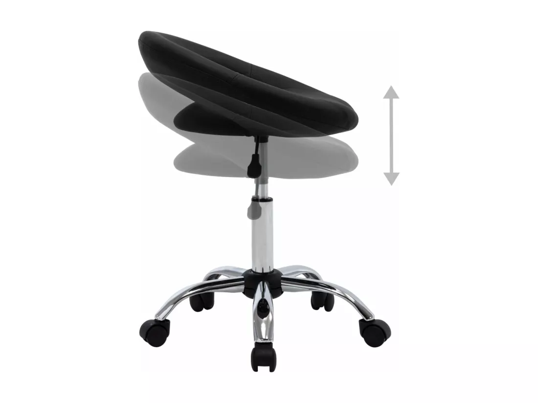 Prolenta Premium - Chaise de travail roulante Noir Similicuir