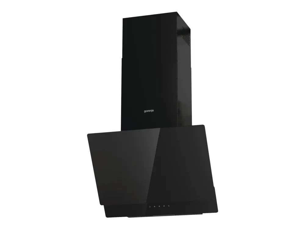 Gorenje Essential WHI649EB - Hætte - skorsten vinklet - bredde: 60 cm - dybde: 33.5 cm - udtrækning og recirkulation (-) - med intern motor - sort