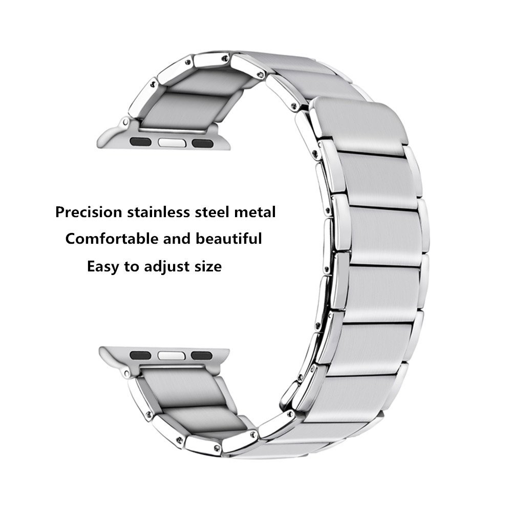 Apple Watch (49/46/45/44 mm) Edelstahl Armband mit Magnetverschluss (Gelenkumfang 242 mm) - Silber