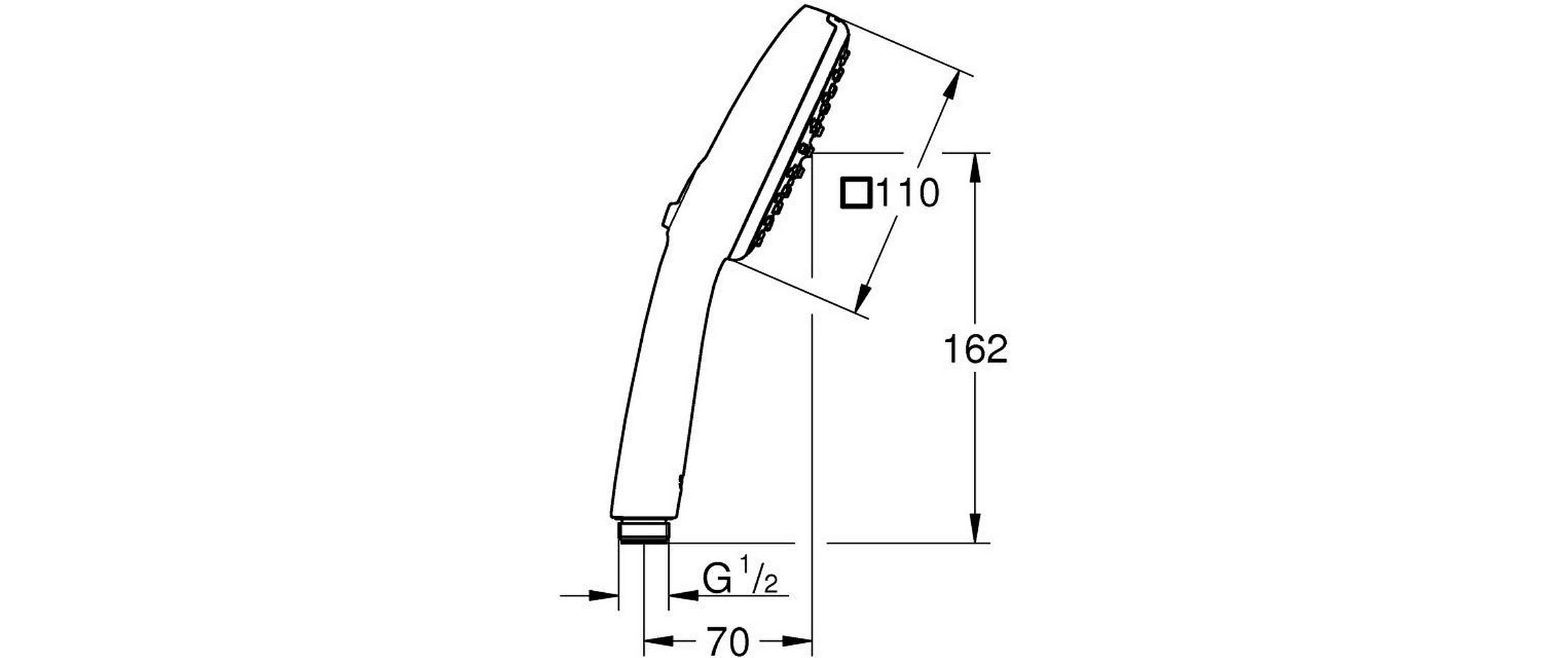 Handbrause Vitalio Comfort 110 MattschwarzBrause mit zwei Strahlarten