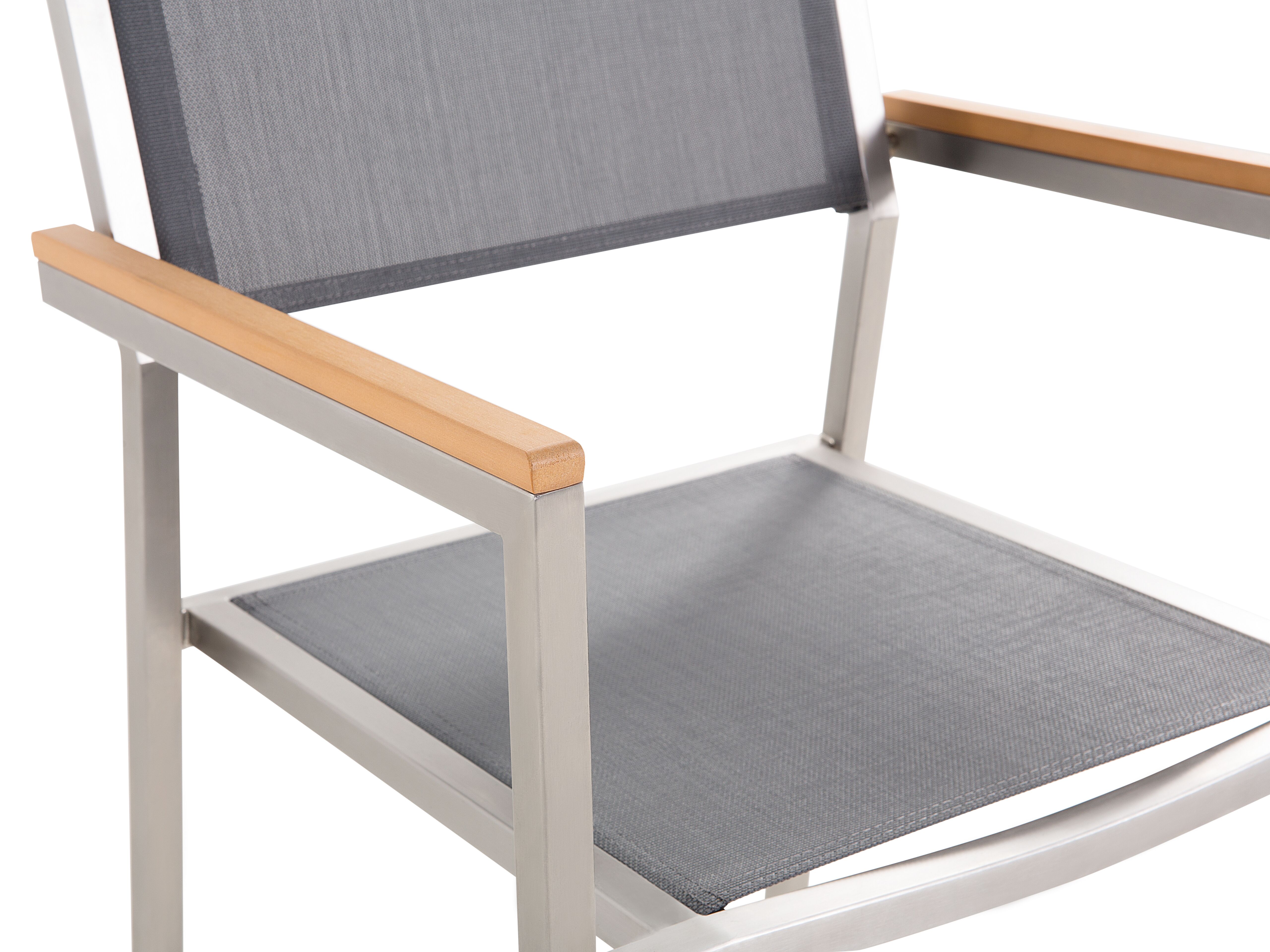 Tuinset 6-zits COSOLETO/GROSSETO Veiligheidsglas Marmereffect Grijs