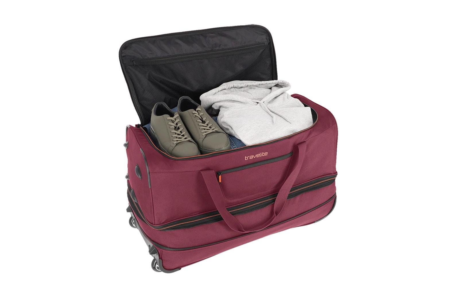 Basics Trolley Reisetasche L erweiterbar, BordeauxReisekoffer