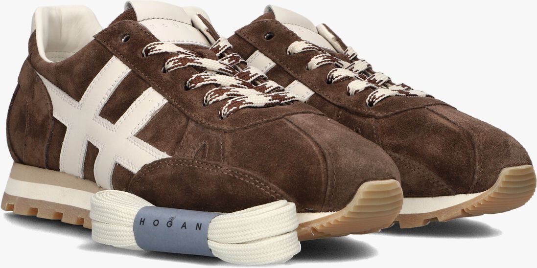 bruine hogan lage sneakers h701 allacciato h