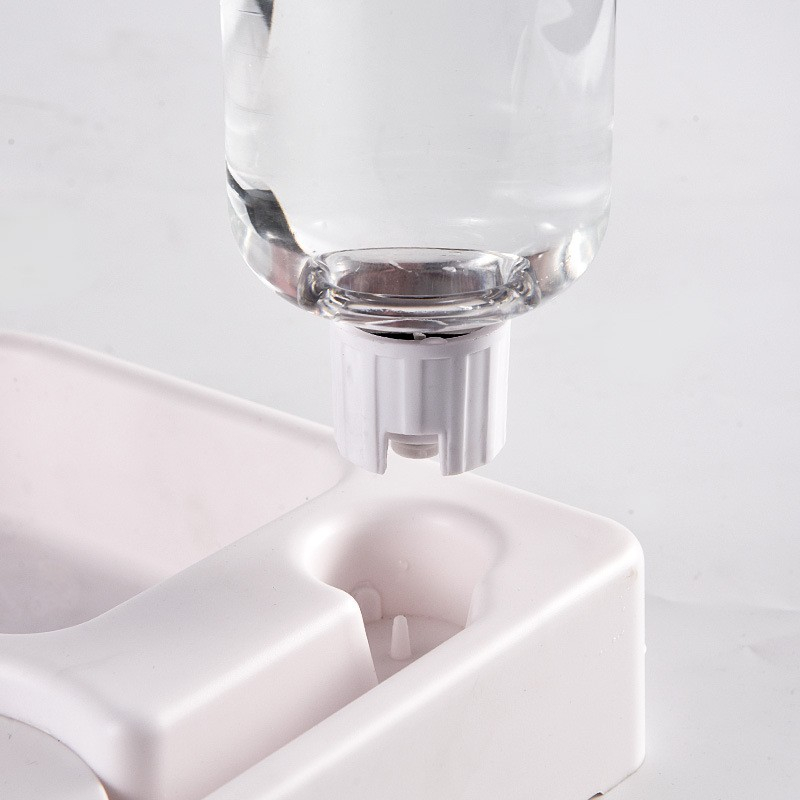 (500ml) Haustier Futterstation Fress Napf   Wasser Spender Schale für Hunde / Katzen - Weiss