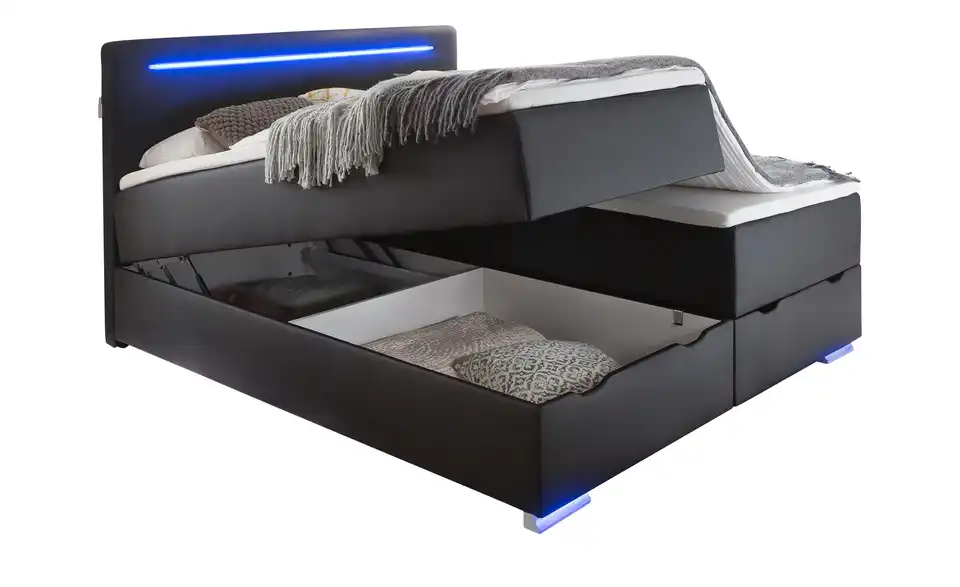 Boxspringbett Las Vegas II Schwarz 180 cm