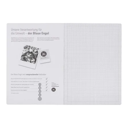 Oxford Recycling Schulheft A4, 16 Blatt, Lineatur 40 (kariert 5 mm mit Rahmen), 90 g/m², Optik Paper®