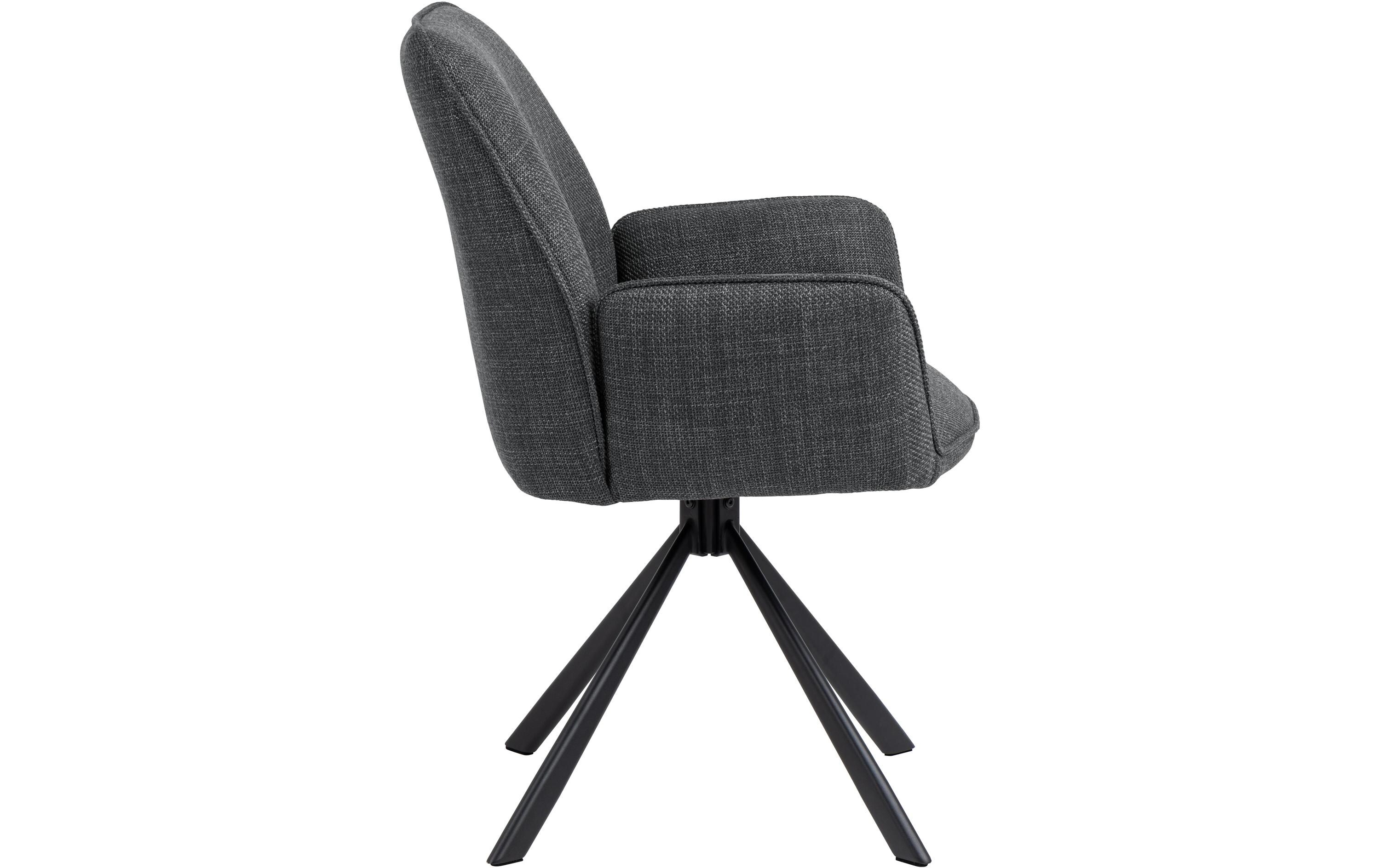Stuhl Glenda, 2 Stück, Dunkelgrau<br>Moderne Esszimmerstühle mit Armlehnen