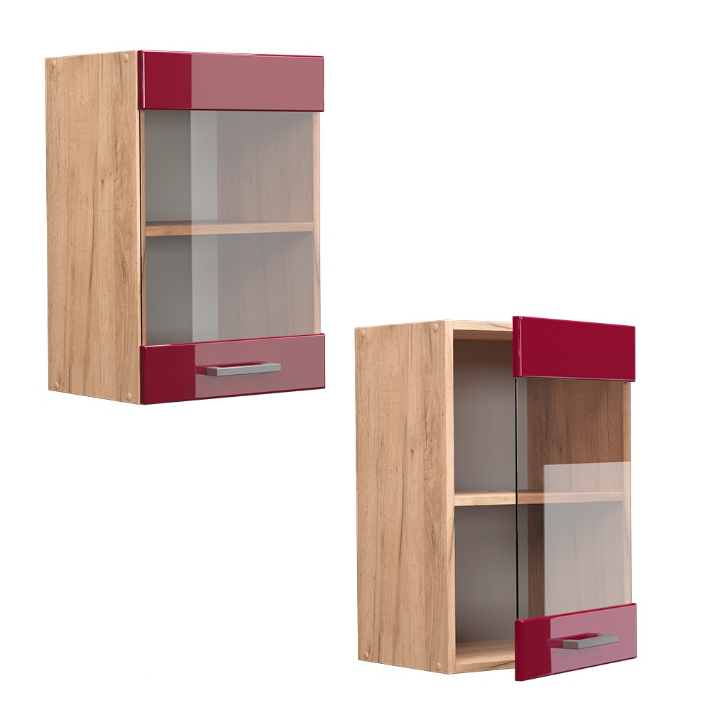 Vicco Hängeglasschrank Küchenschrank Küchenzeile R-Line 40 cm Goldkraft Bordeaux