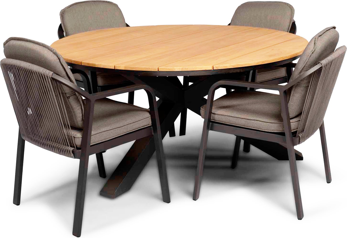 Tierra Outdoor 4-zits diningset Orbital met Pep antraciet