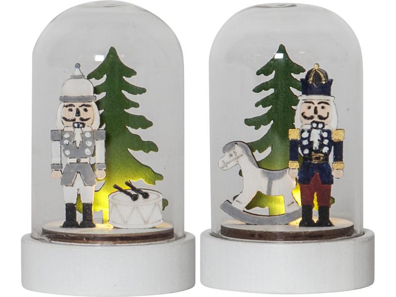 Star Trading LED-Figur Nussknacker, 9 cm, 2 Stück Nussknacker im Wald