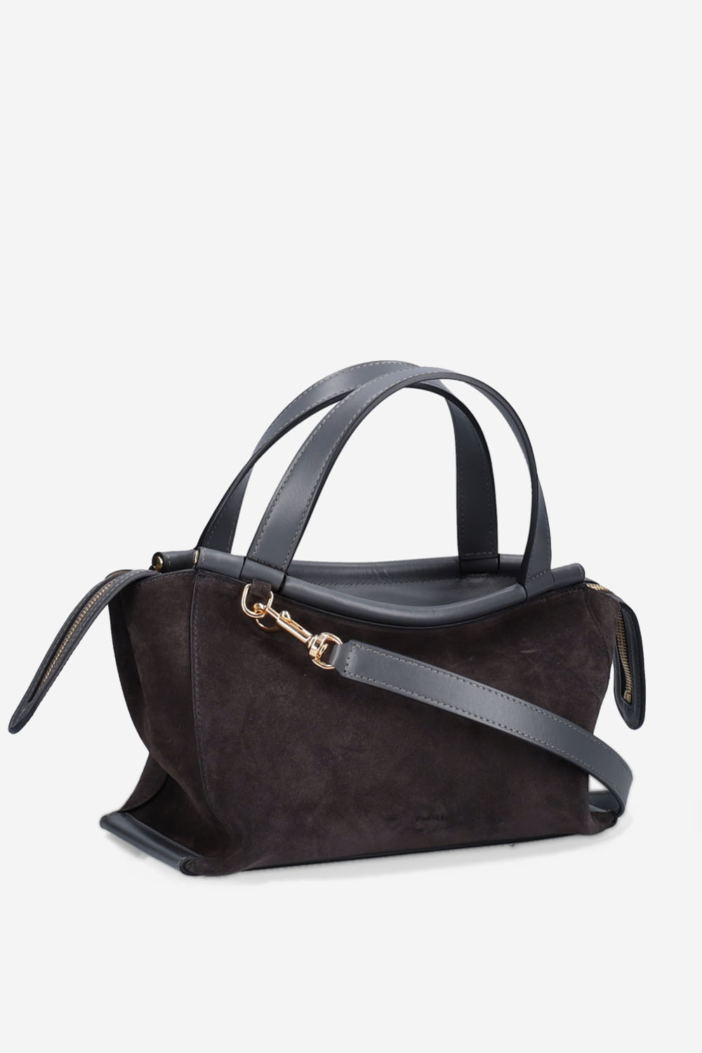 Ida top handle suede crossbody