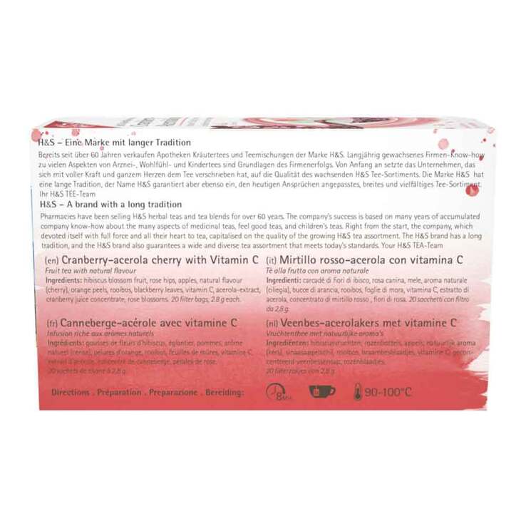 H&S Cranberry-Acerolakirsche mit Vitamin C Fbeutel , 20X2.8 g