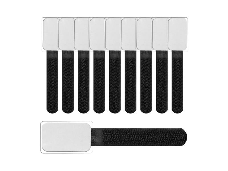 Label-the-cable Kabelbeschriftung MINI TAGS Schwarz mit Bes Kabelbeschriftung mit Klettband und Beschriftungsfeld
