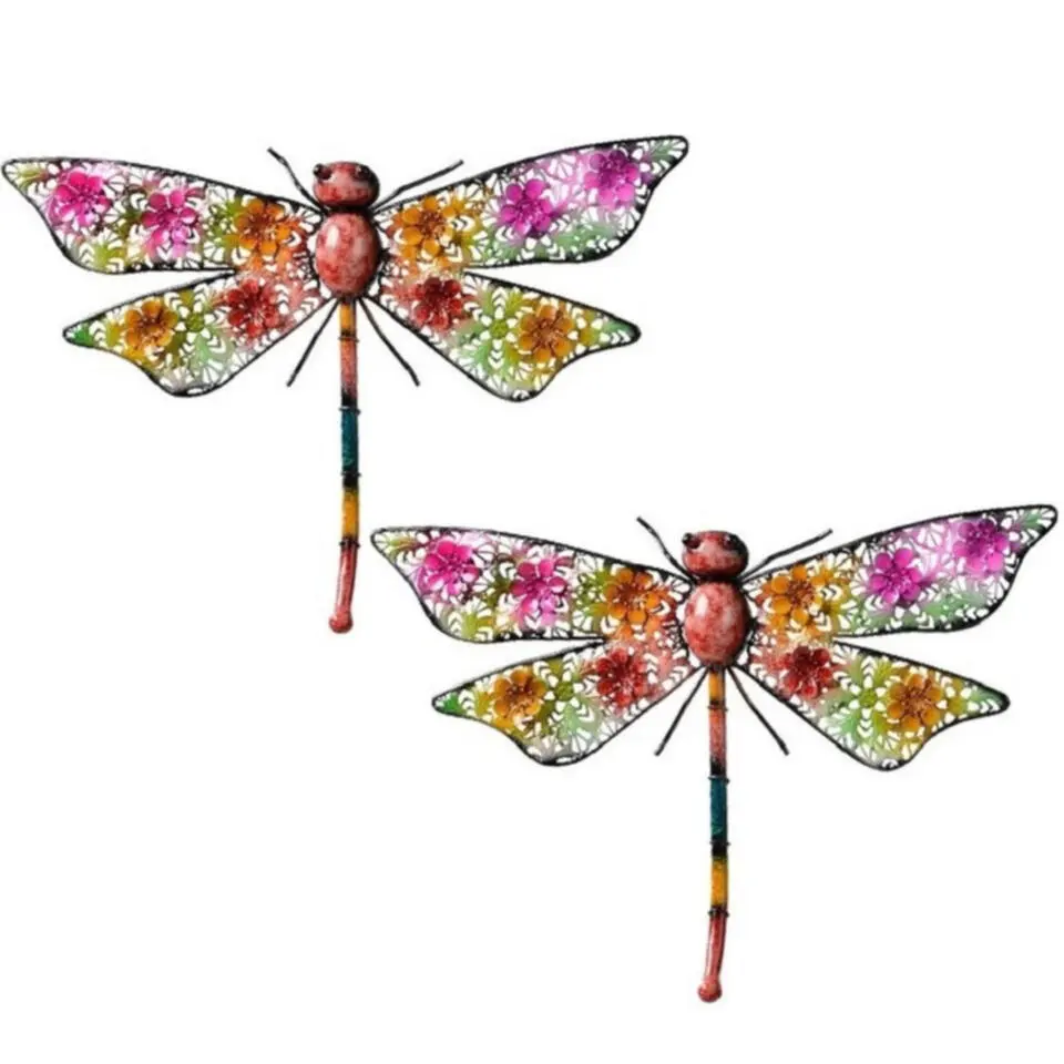 Decoris Tuindecoratie - libelle - metaal - 29 x 47 cm