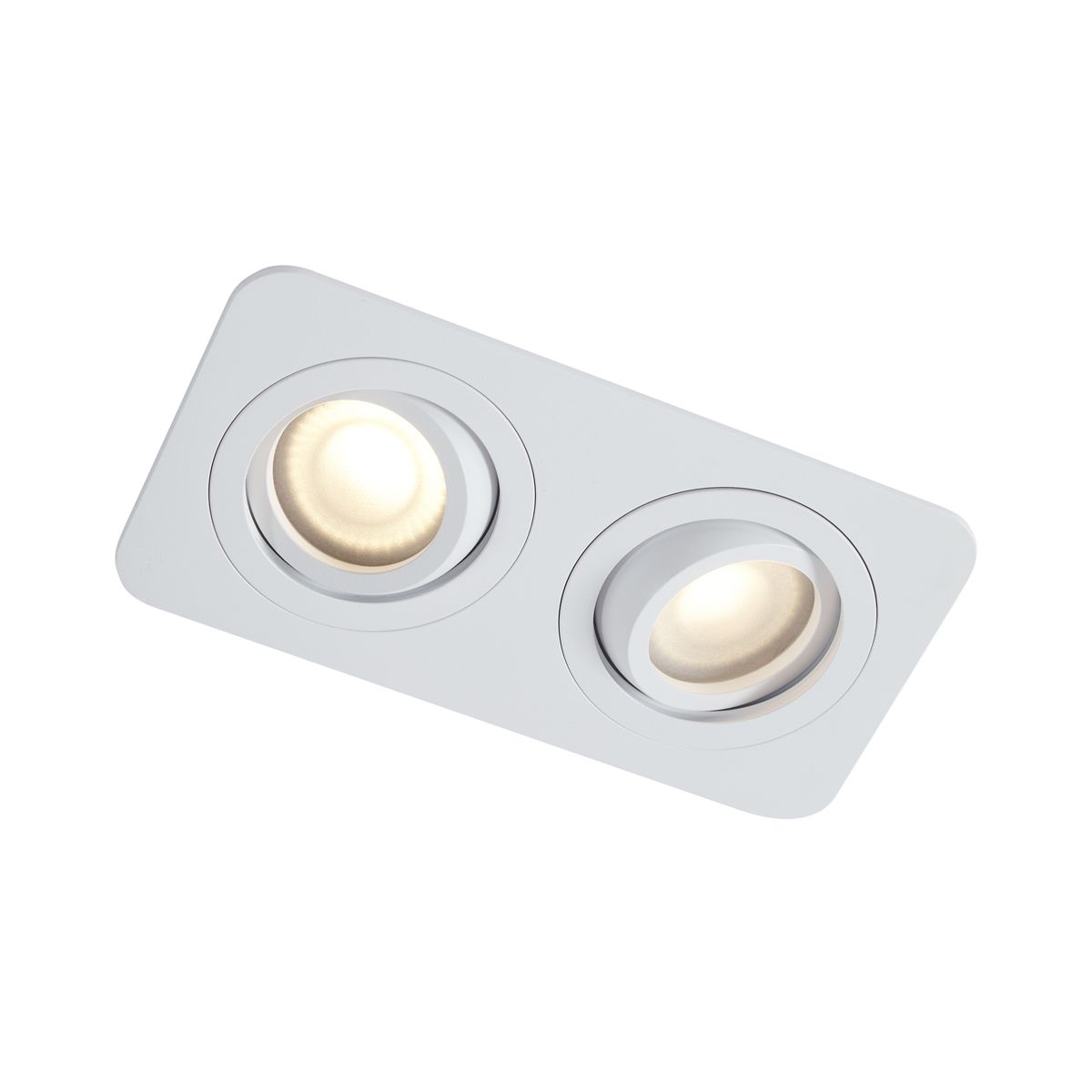 Afgeronde inbouwspot wit GU10 50mm draai- en kantelbaar IP44 2-lichts - Alberto