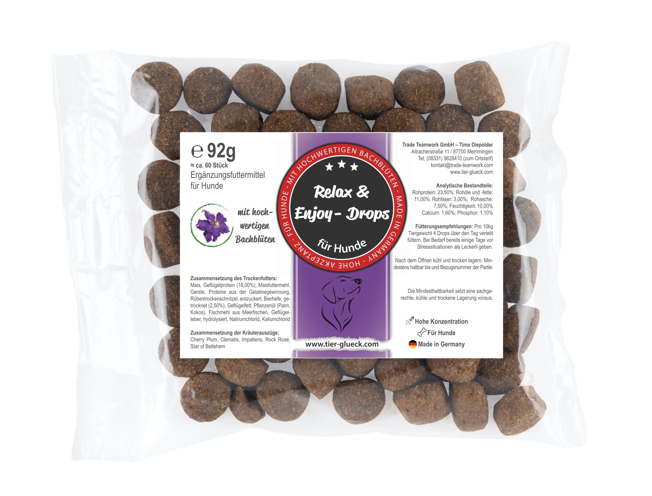 TierGlück Relax & Enjoy Drops mit Bachblüten für Hunde