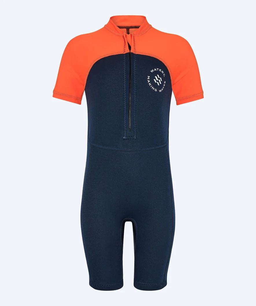 Watery UV våddragt til børn - Calypso Shorty - Orange/blå