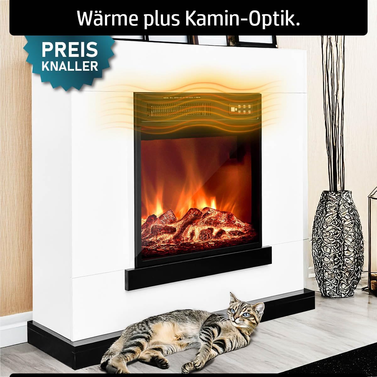 Elektrokamin | 2 Heizstufen | 900W - 2000W | viele Modelle | LED - 3D Flammeneffekt mit Farbwechsel | inkl. Fernbedienung Timer & Thermostat | Überhitzungsschutz | Flair