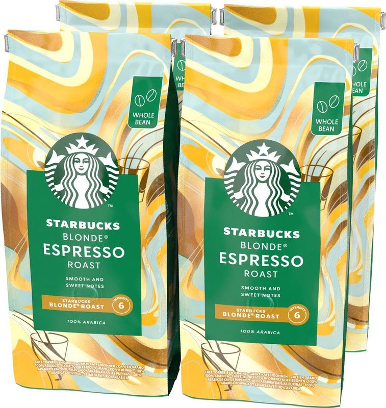 Starbucks - Blonde Espresso Roast - Koffiebonen - 4 zakken van 450g