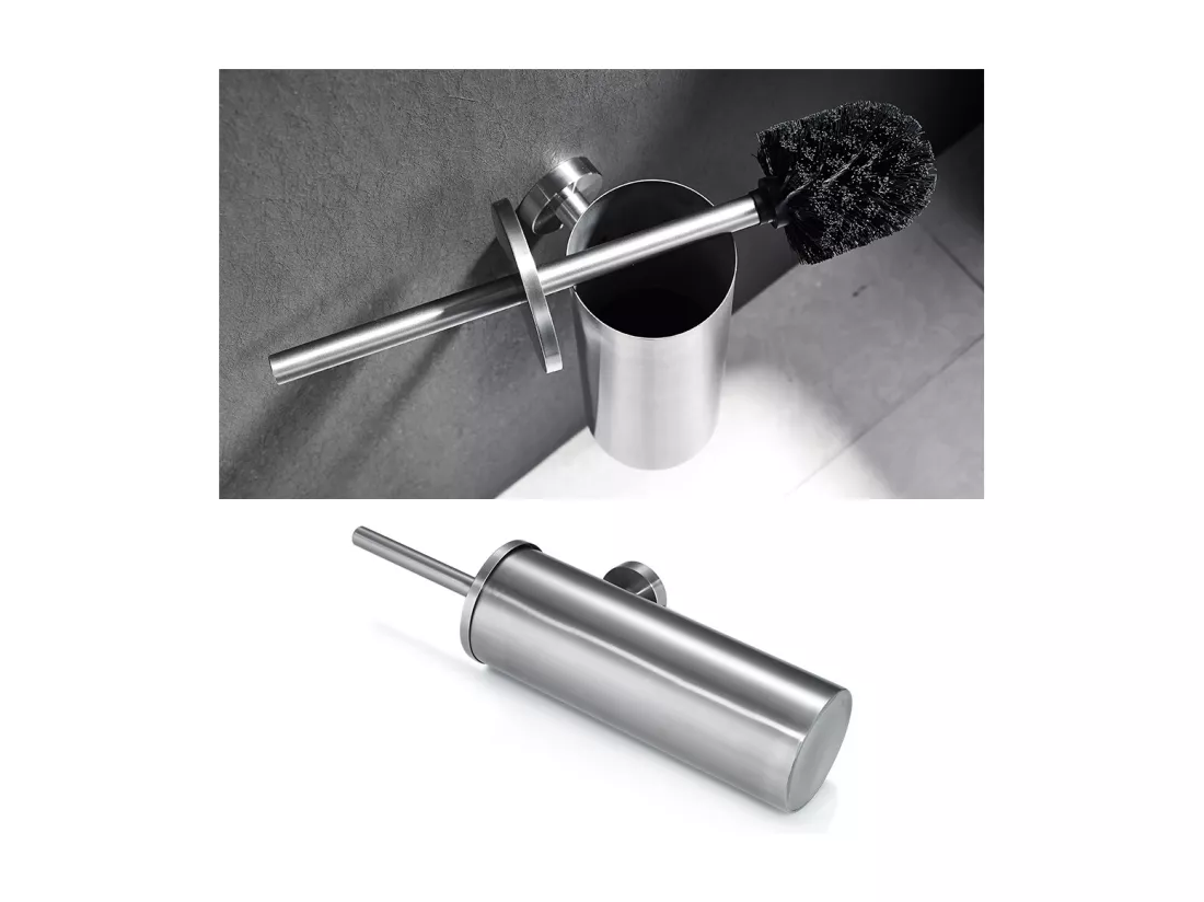 Porte Brosse Toilette Acier Inoxydable Brosse WC Mural +Bonde Lavabo Bonde Pop-up avec Trop-plein Automatique Universelle