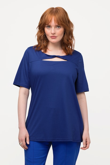 T-Shirt, Drapierung, Cut-Out, V-Ausschnitt, Halbarm