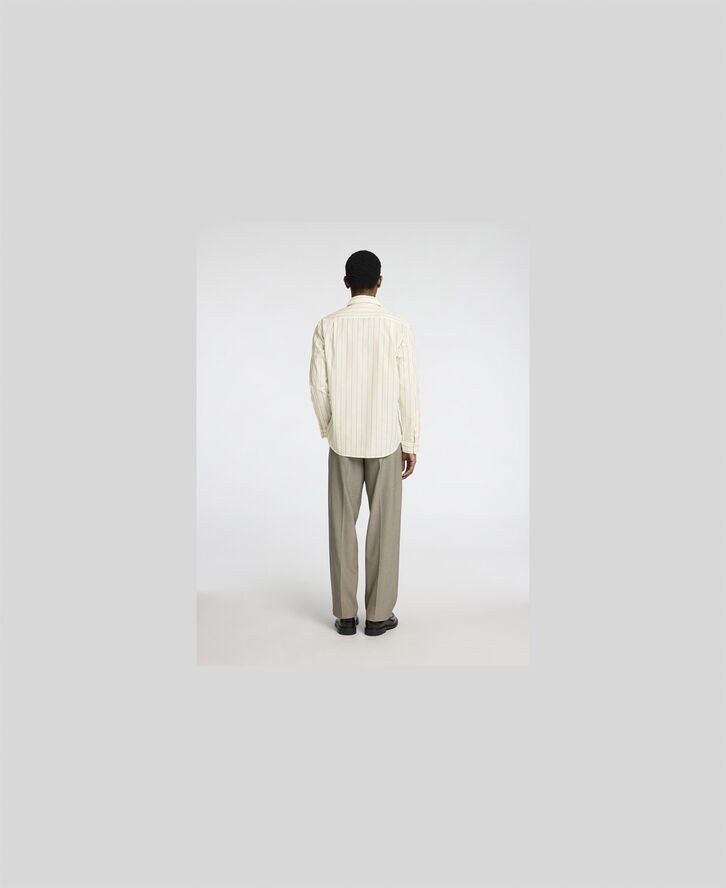 Selected Homme SLHREGRILEY STRIPE LS SHIRT Egret/stripes