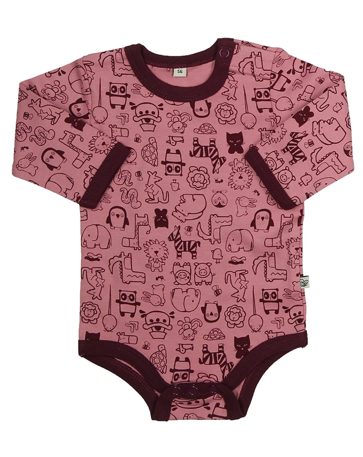 Langarm-Bodies MUSTER MIX 4-er Pack in altrosa/lila