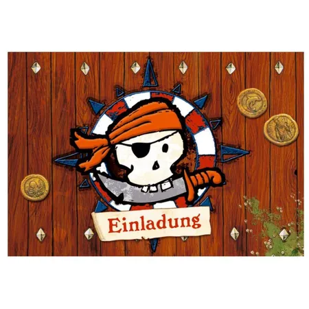 Coppenrath Verlag Einladungskarten Capt'n Sharky 10 Stück mit Umschlägen
