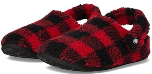 Crocs Classic Buff Check Cozzzy Slipper - Varsity Rood/Zwart - Pantoffels