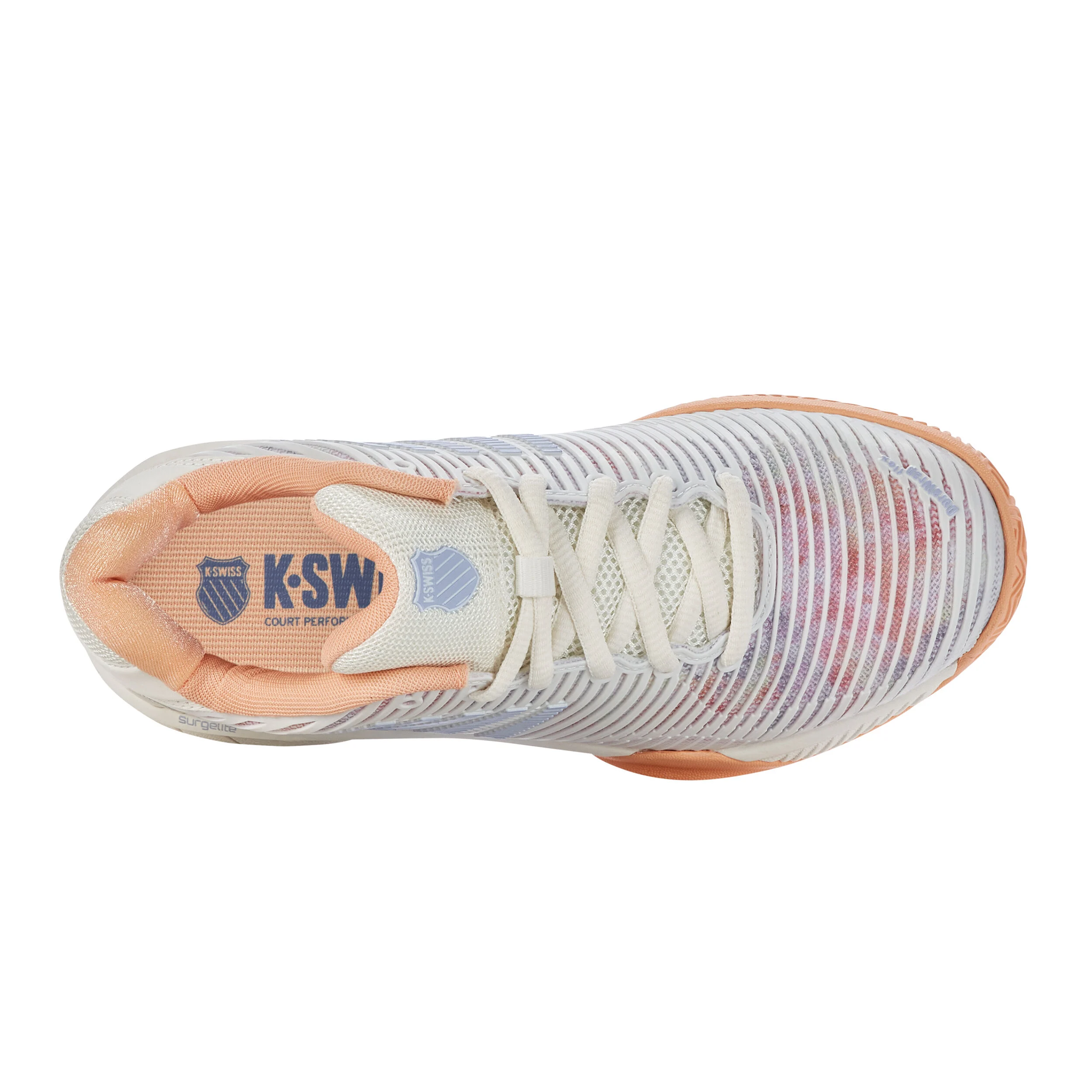 K-Swiss Hypercourt Express 2 CLAY Chaussure Terre Battue Femmes - Blanc , Abricot