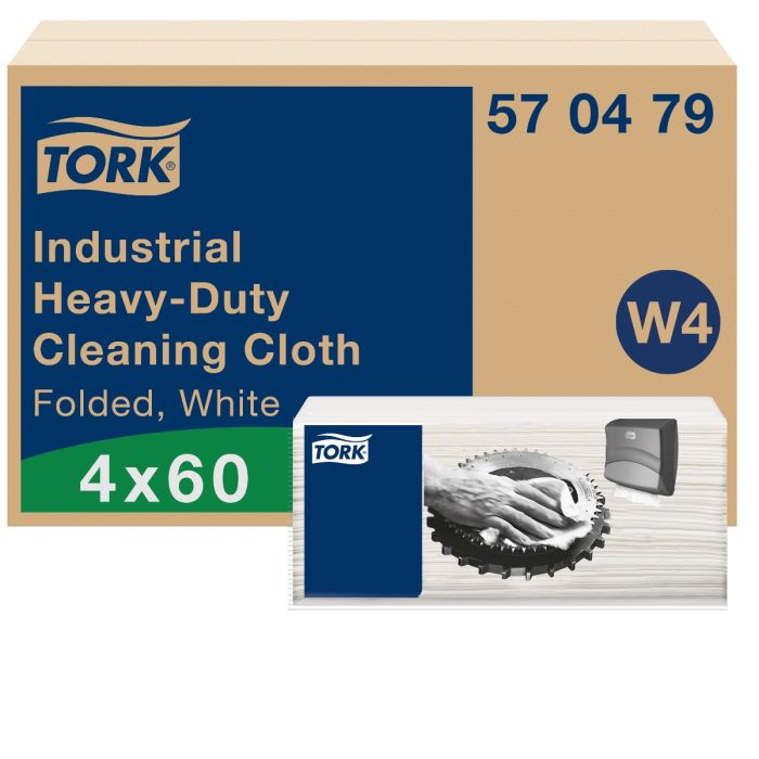 Tork 570479 Industrial Heavy-Duty Gevouwen Reinigingsdoek Wit W4, 4x60 doeken (570479)