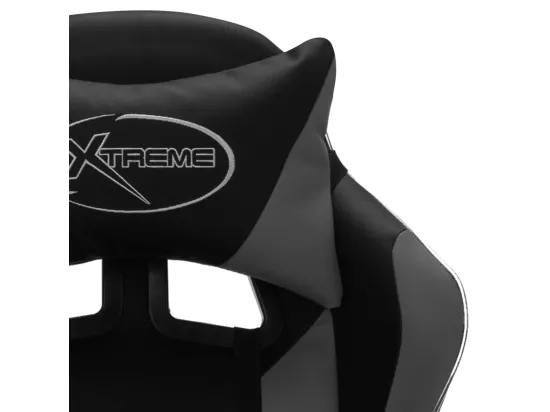 Fauteuil de jeux vidéo avec LED RVB Gris et noir Similicuir