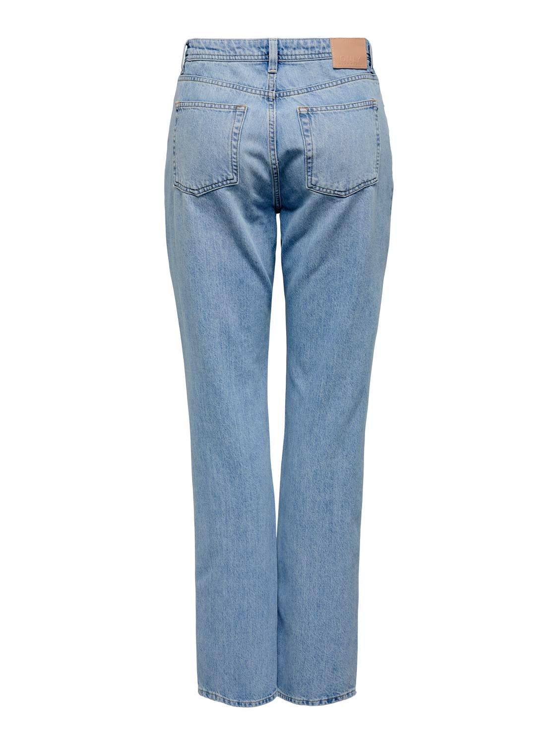 ONLJACI Mittlere Taille Gerade geschnitten Jeans Light Blue Denim